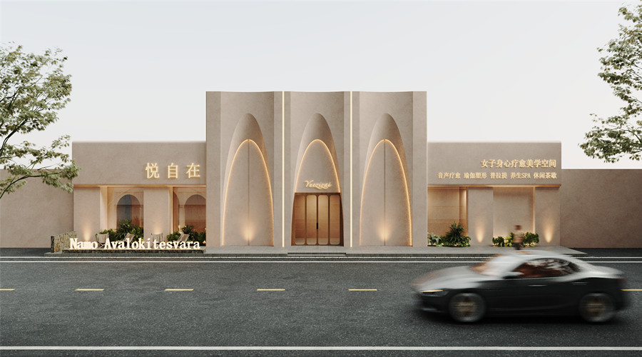 廣州悅自在美學(xué)空間GRC門頭造型項(xiàng)目