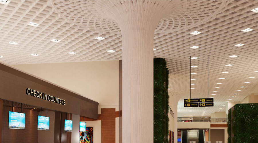 出口剛果金機(jī)場(chǎng)GRG鏤空吊頂GRG柱子工程