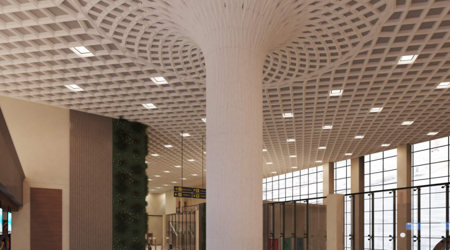 出口剛果金機(jī)場(chǎng)GRG鏤空吊頂GRG柱子工程