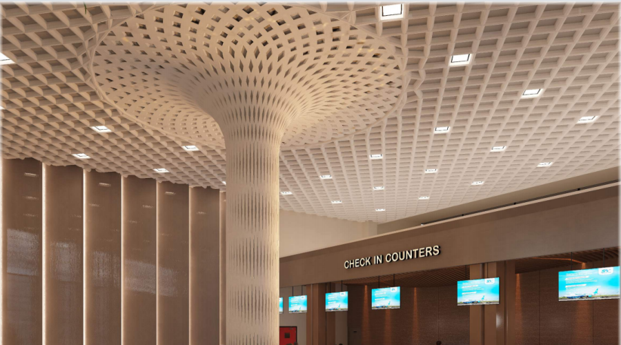 出口剛果金機(jī)場(chǎng)GRG鏤空吊頂GRG柱子工程